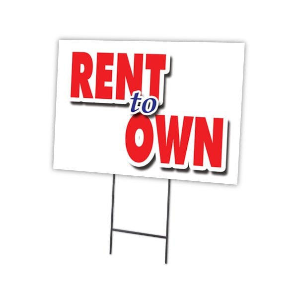 Signmission Rent To Own Yard Sign & Stake outdoor plastic coroplast window, C-2436 Rent To Own C-2436 Rent To Own - main